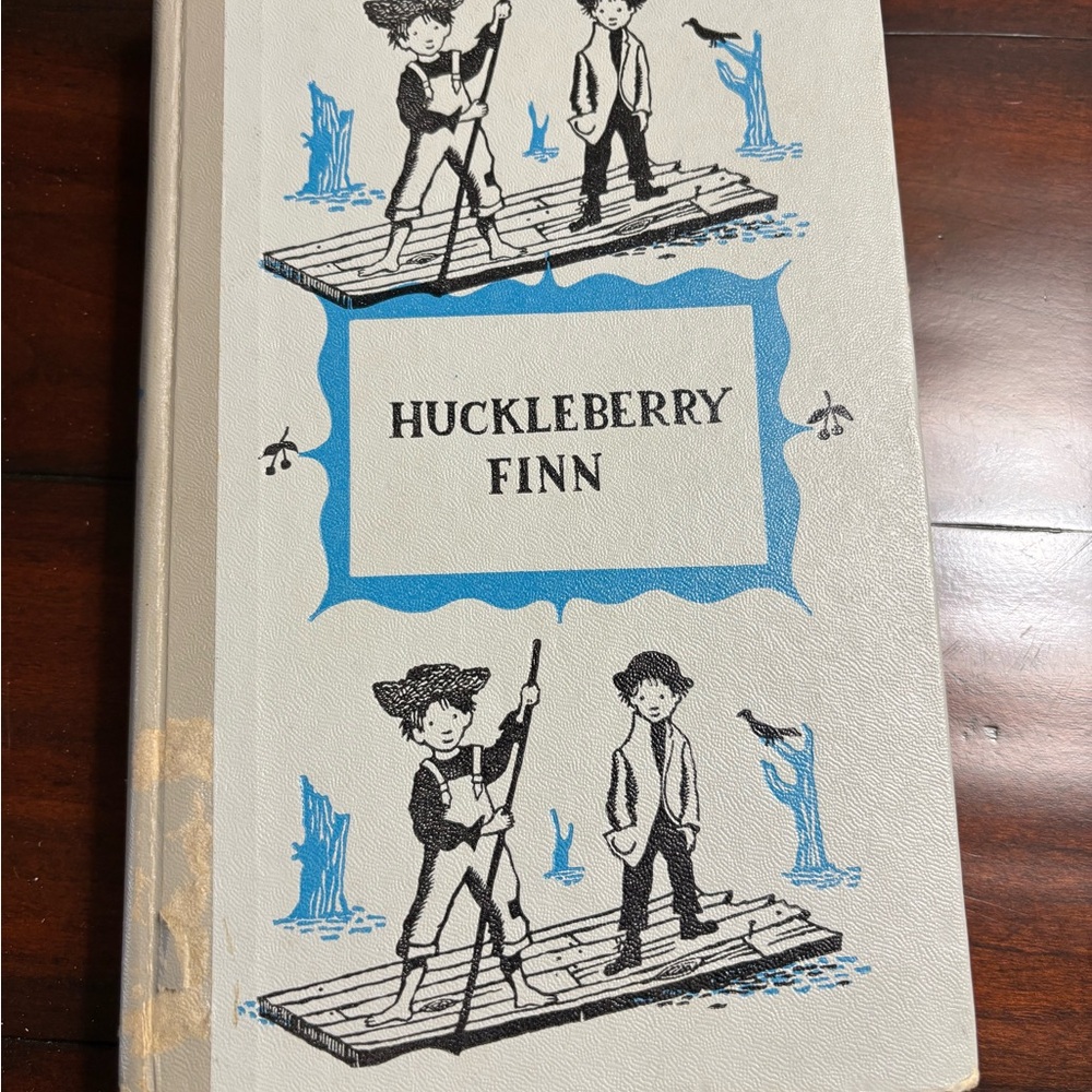 Huckleberry Finn Vintage Hardcover Book - Illustrated.  1954